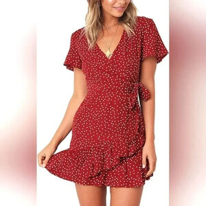 Relipop polka dot Wrap dress/Summer size S